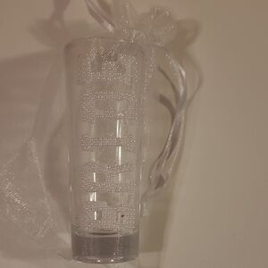 Elegant Clear Glass with White Ribbon